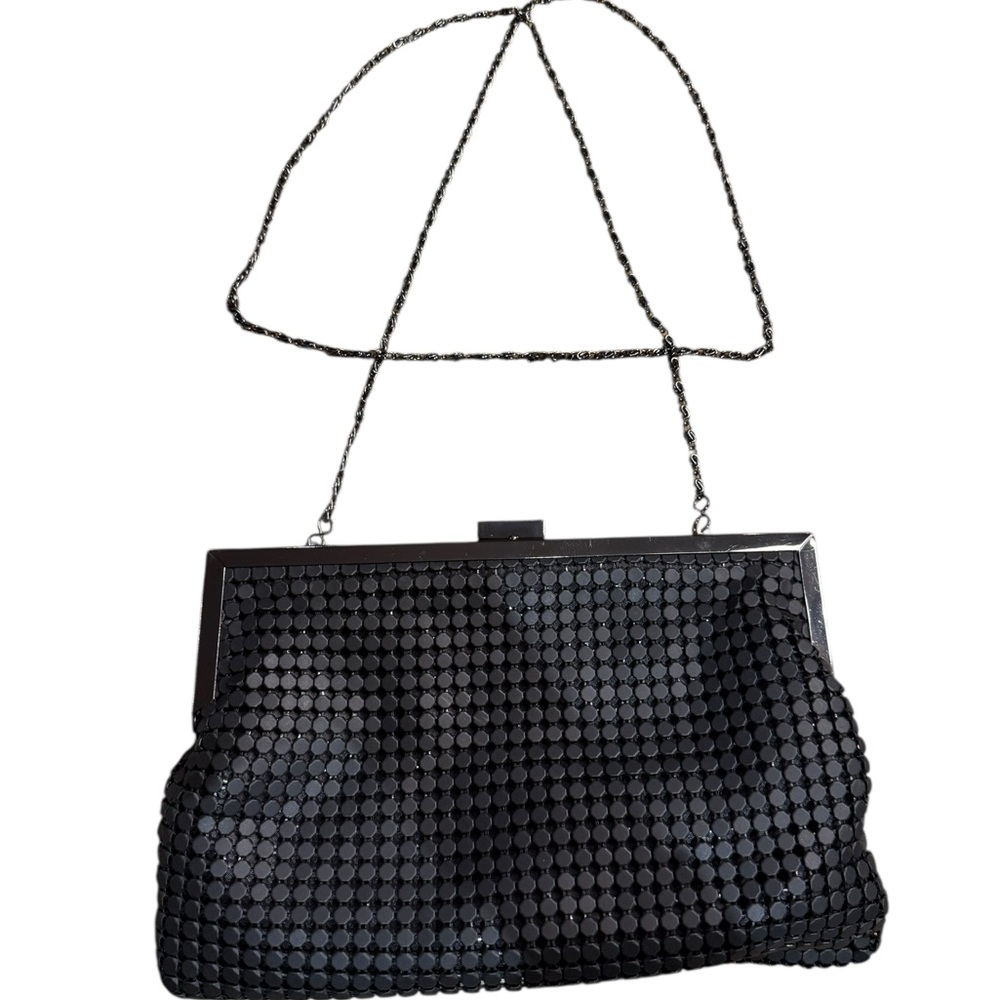 Bebe Elegant Matte Black & Gunmetal Evening Clutch